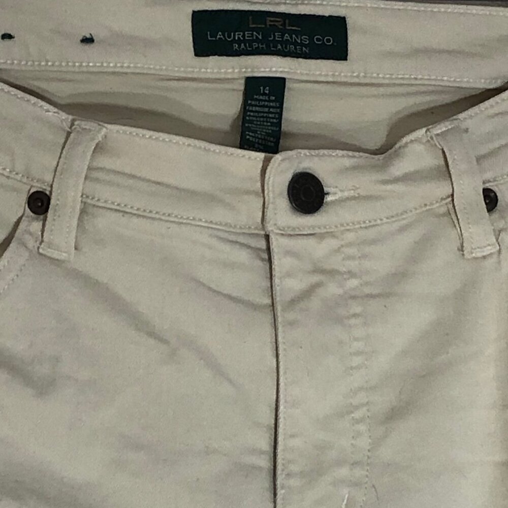 LRL Lauren Jeans Co. Women's FIve Pocket White Jeans Size 14 #NewEnglandCasual - Picture 7 of 13